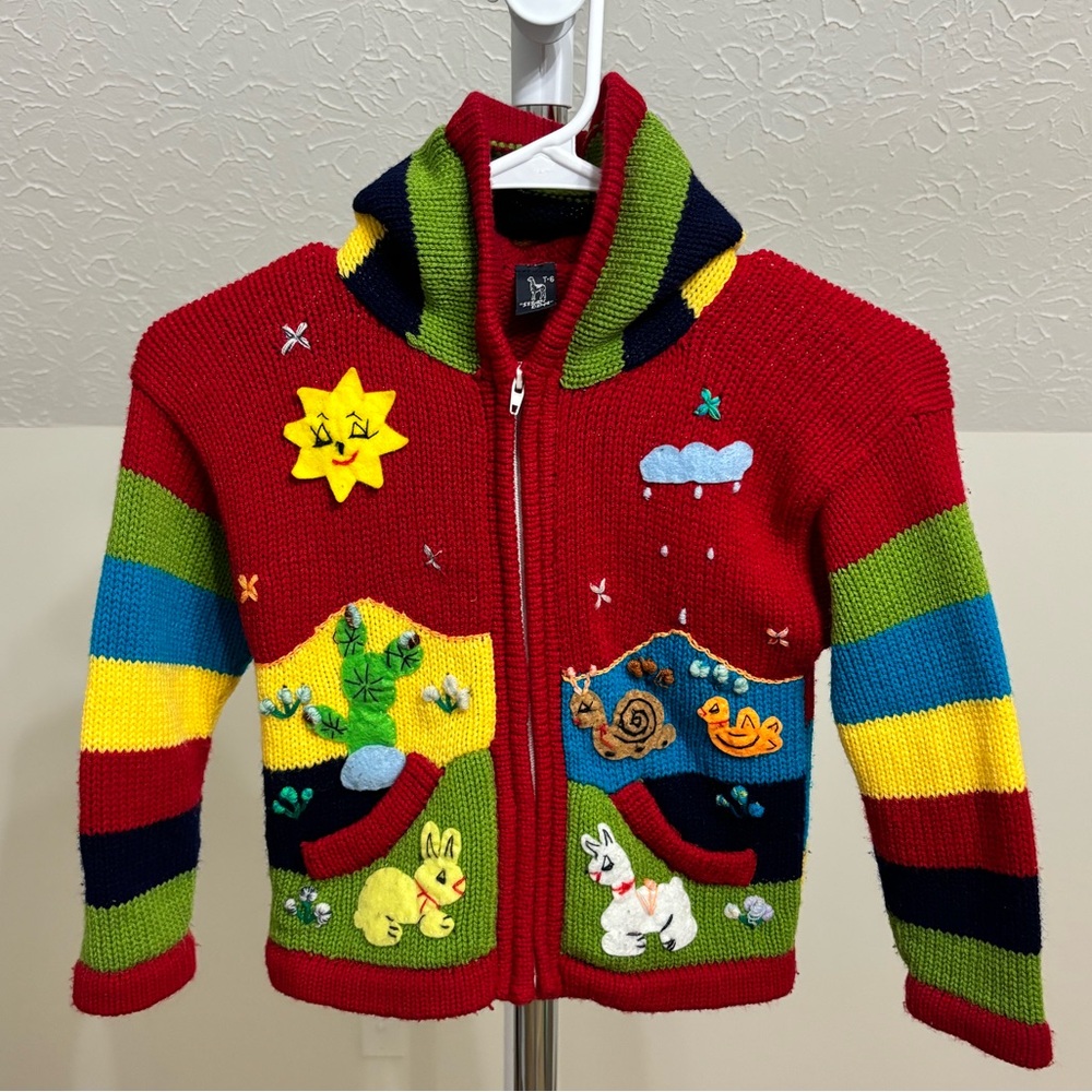 Embroidered Hand Knitted Peruvian Sweater